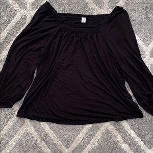 Old Navy Square neck Black 2X Long Sleeve Shirt